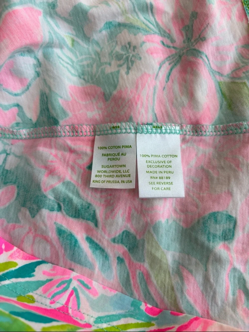 Lilly Pulitzer Pink/Teal Floral Halter A-line Silhouette Knee Length Dress Sz L - Picture 7 of 7